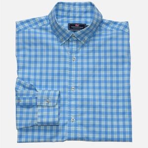MENS VINEYARD VINES BLUE CHECK PERFORMANCE MURRAY BUTTON DOWN SHIRT M